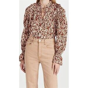 Free People Meant To Be Floral Blouse Top Size Small Boho Romantic